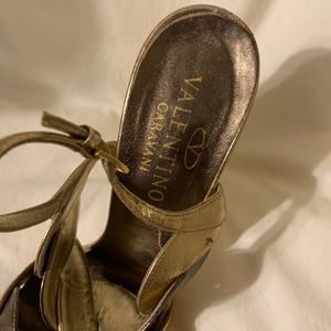 Valentino Gold Heels! Worn but still gorgeous!